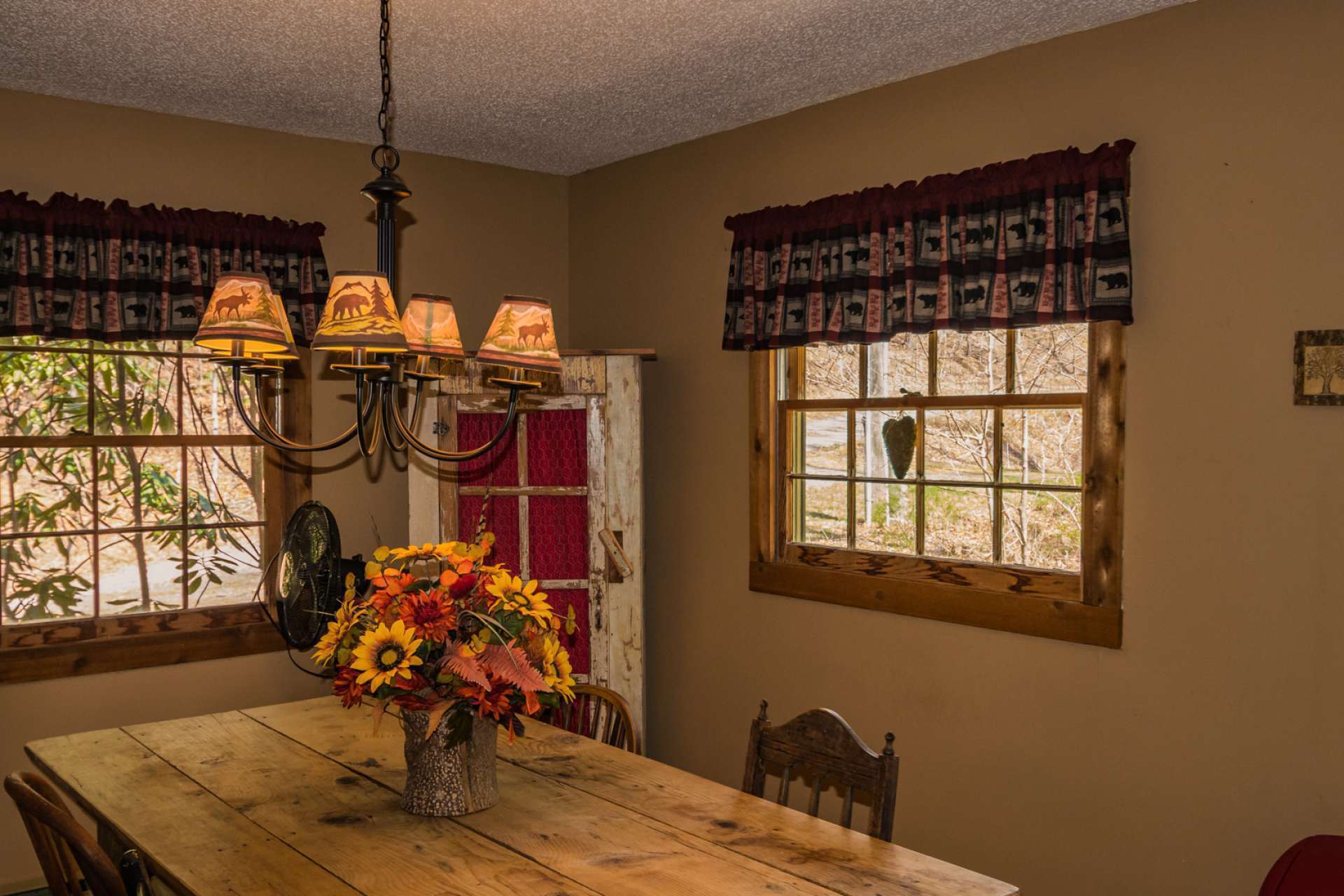 The dining area is  perfect for a cozy dinner for two.