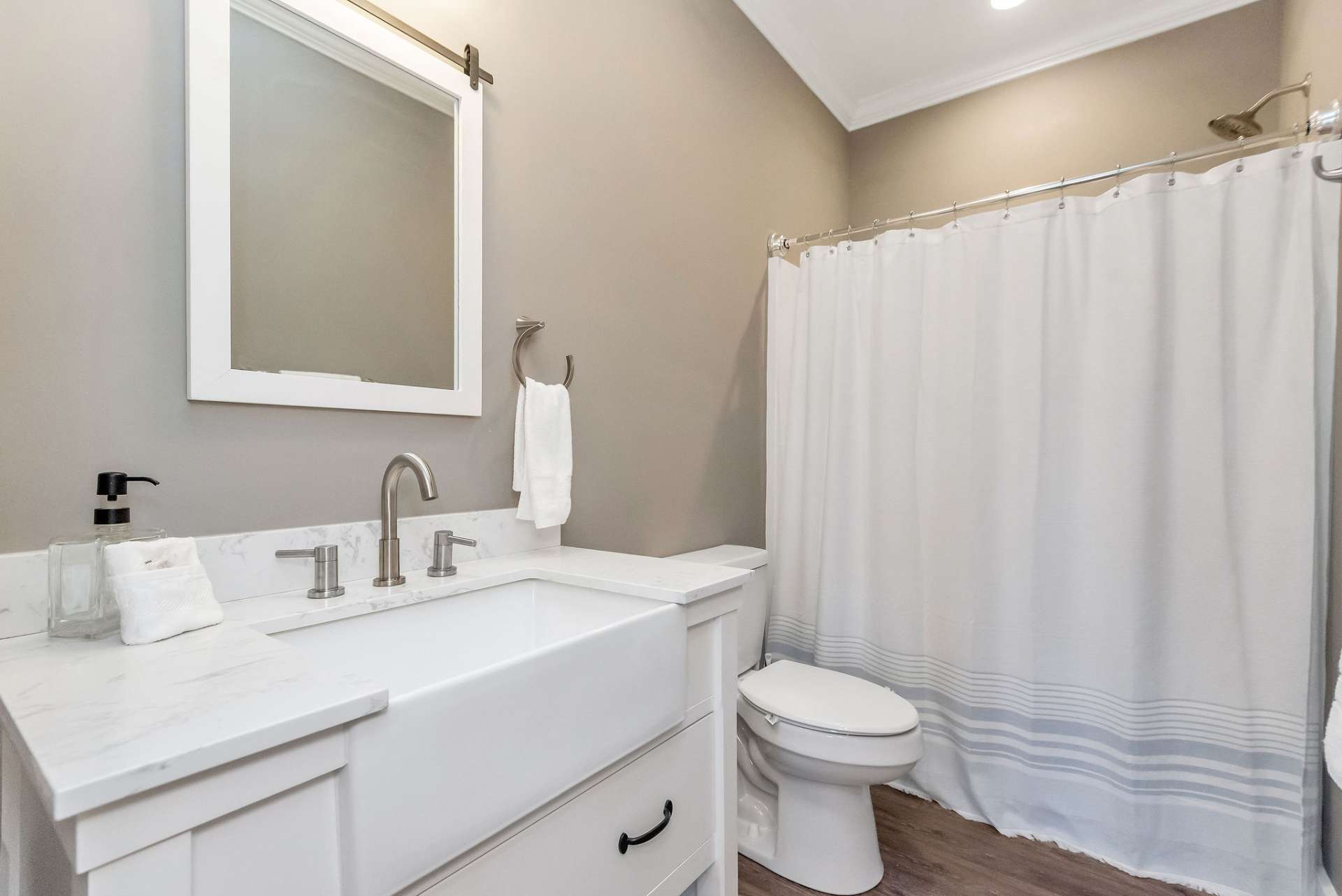 Your guests will love the modern vanities in each bath.