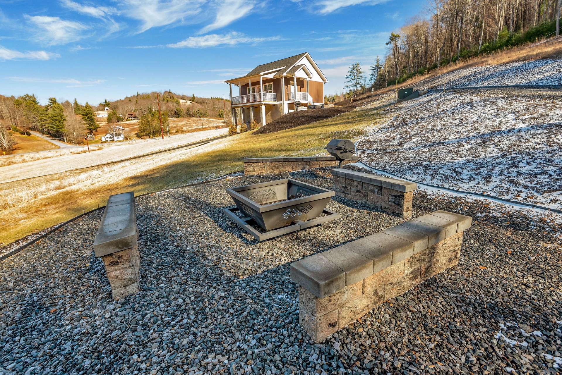 One of the 4 fire pits with grill area.