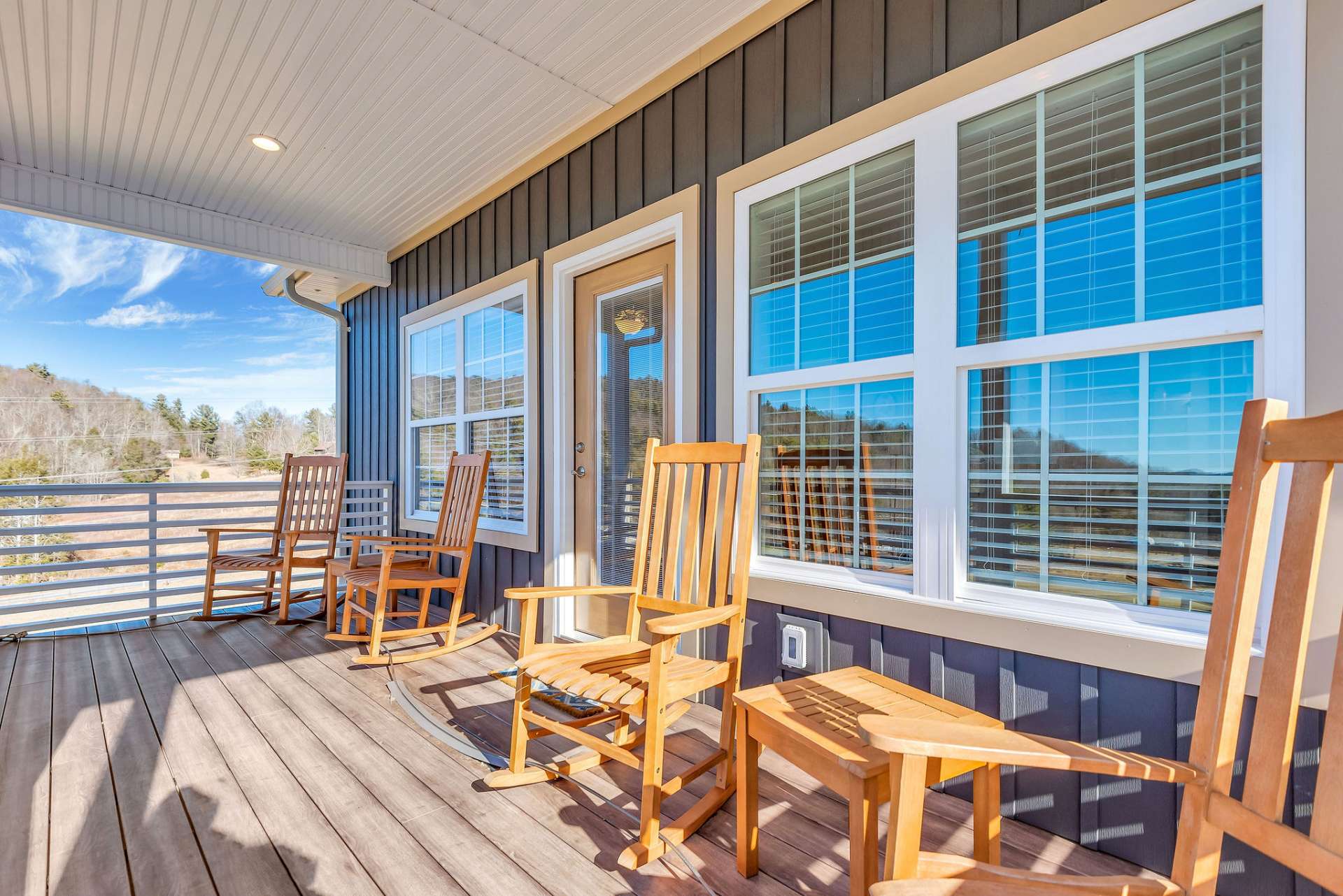 Spacious sitting porch to enjoy the fresh mountain air.