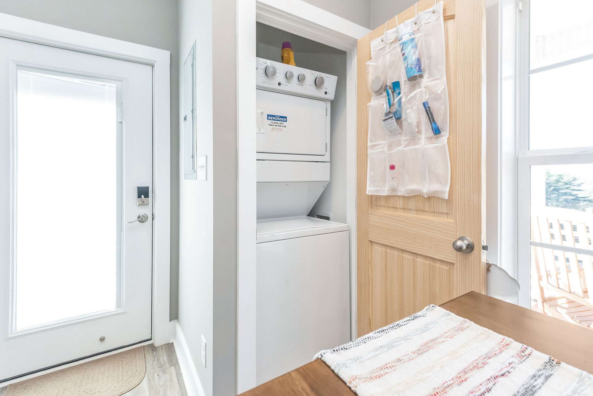 3 of the cottages have a laundry closet in the great room.