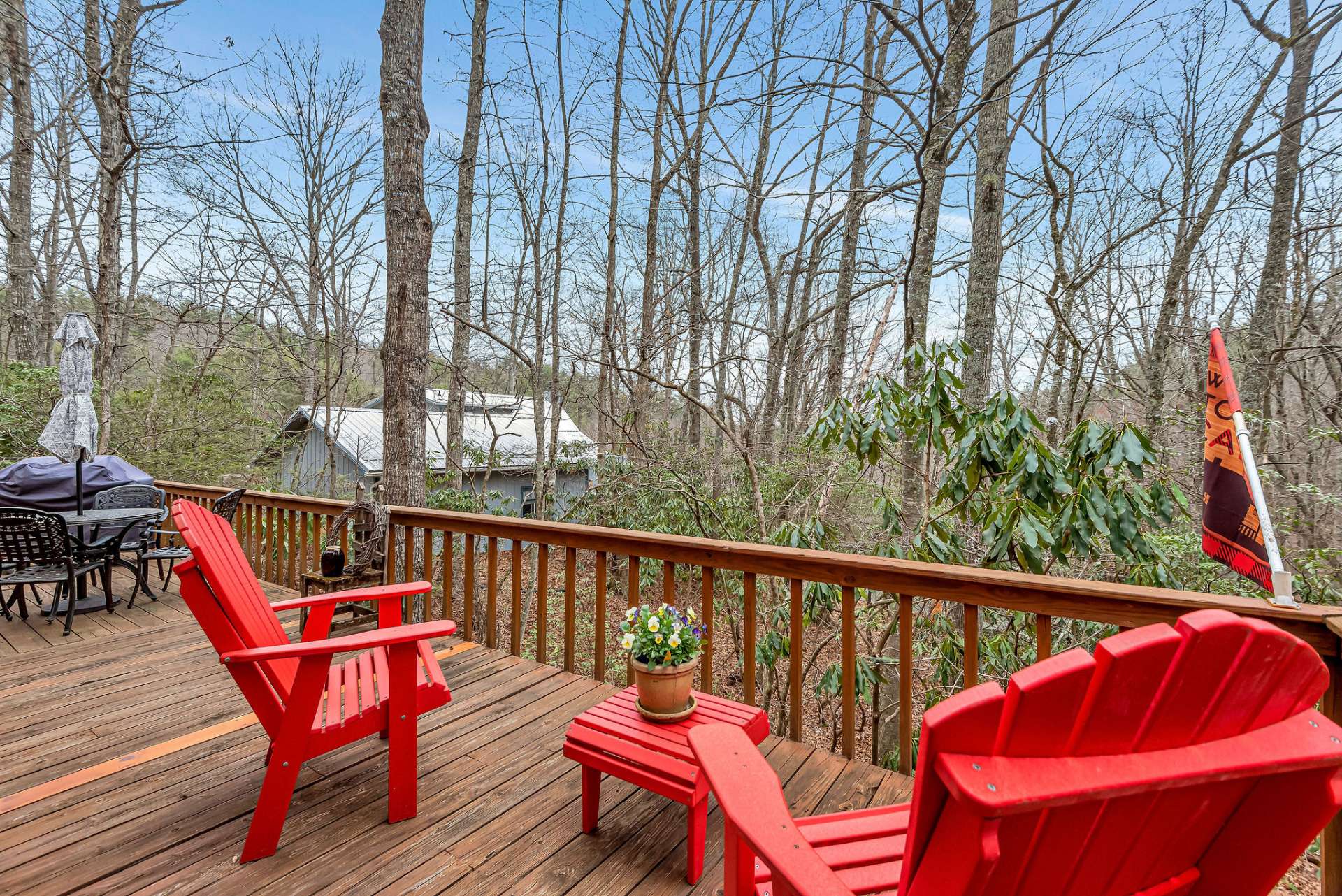 Enjoy the cool mountain breezes from the deck