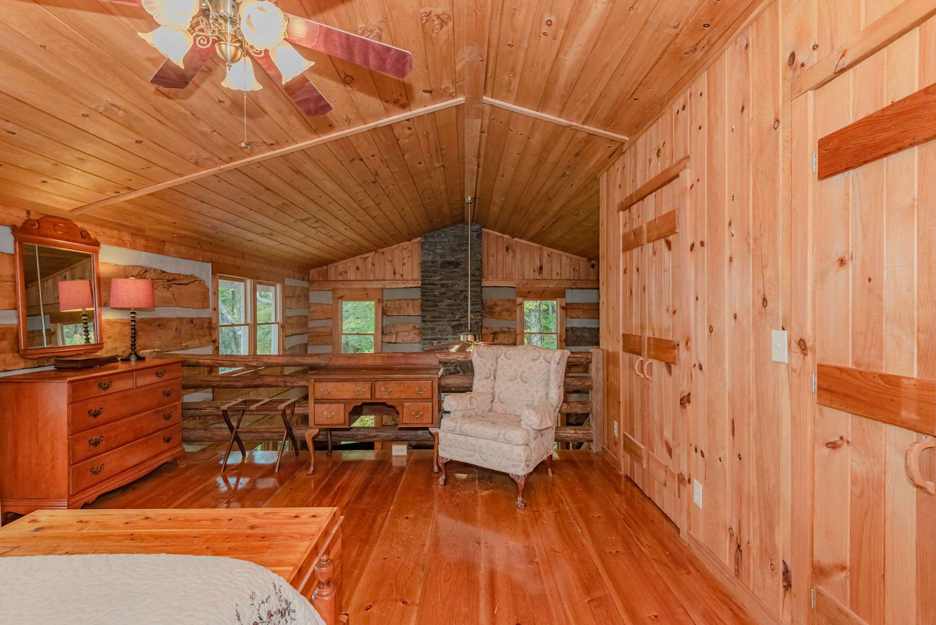 Dual closets in the loft bedroom.