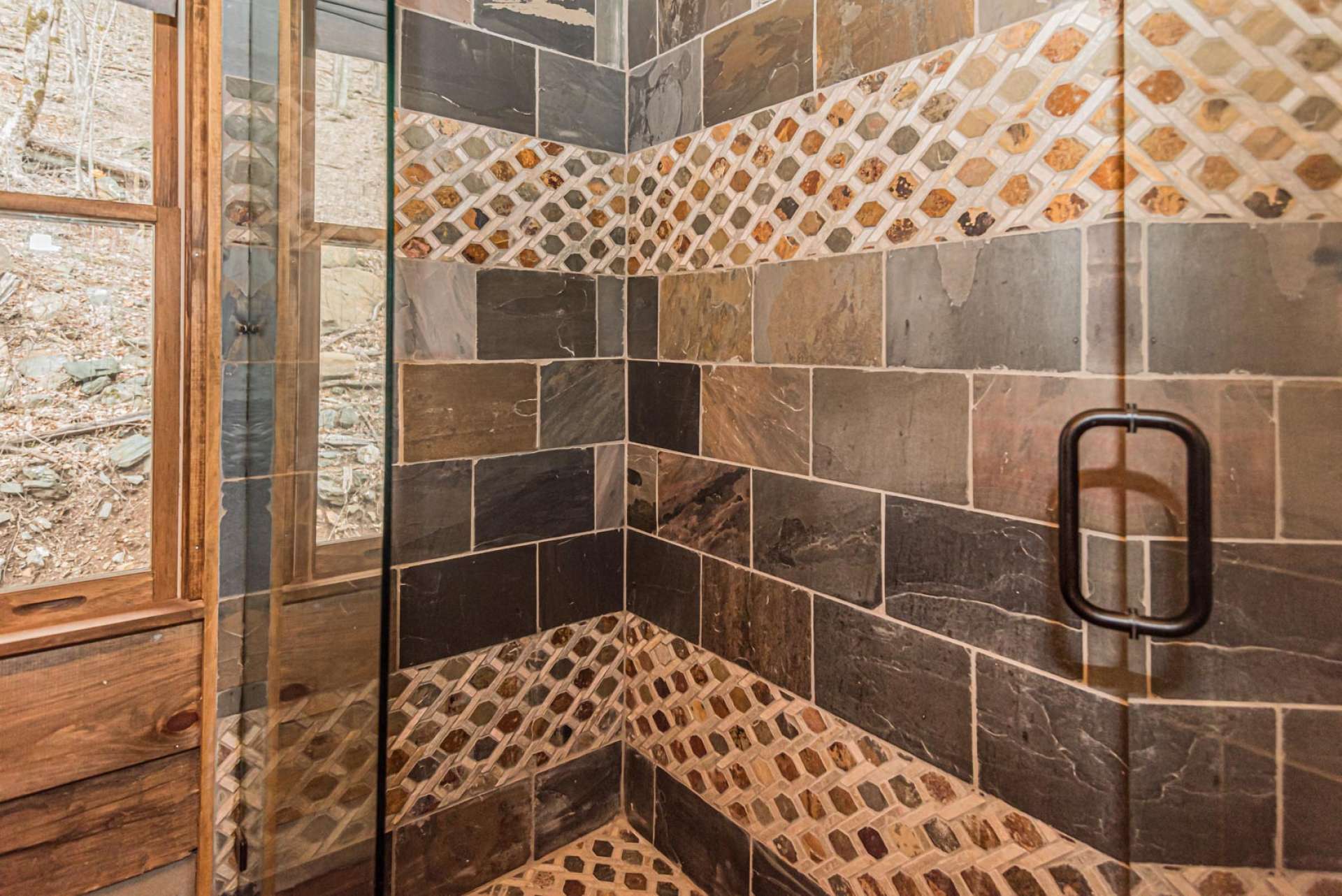 Beautiful custom tiled shower.