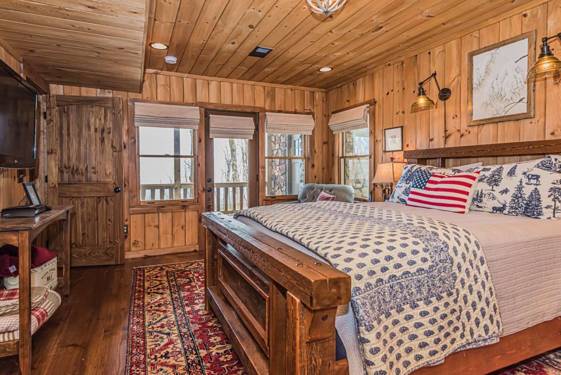 YOur overnight guests will have access to lower level deck with a convenient storage room for your mountain toys.