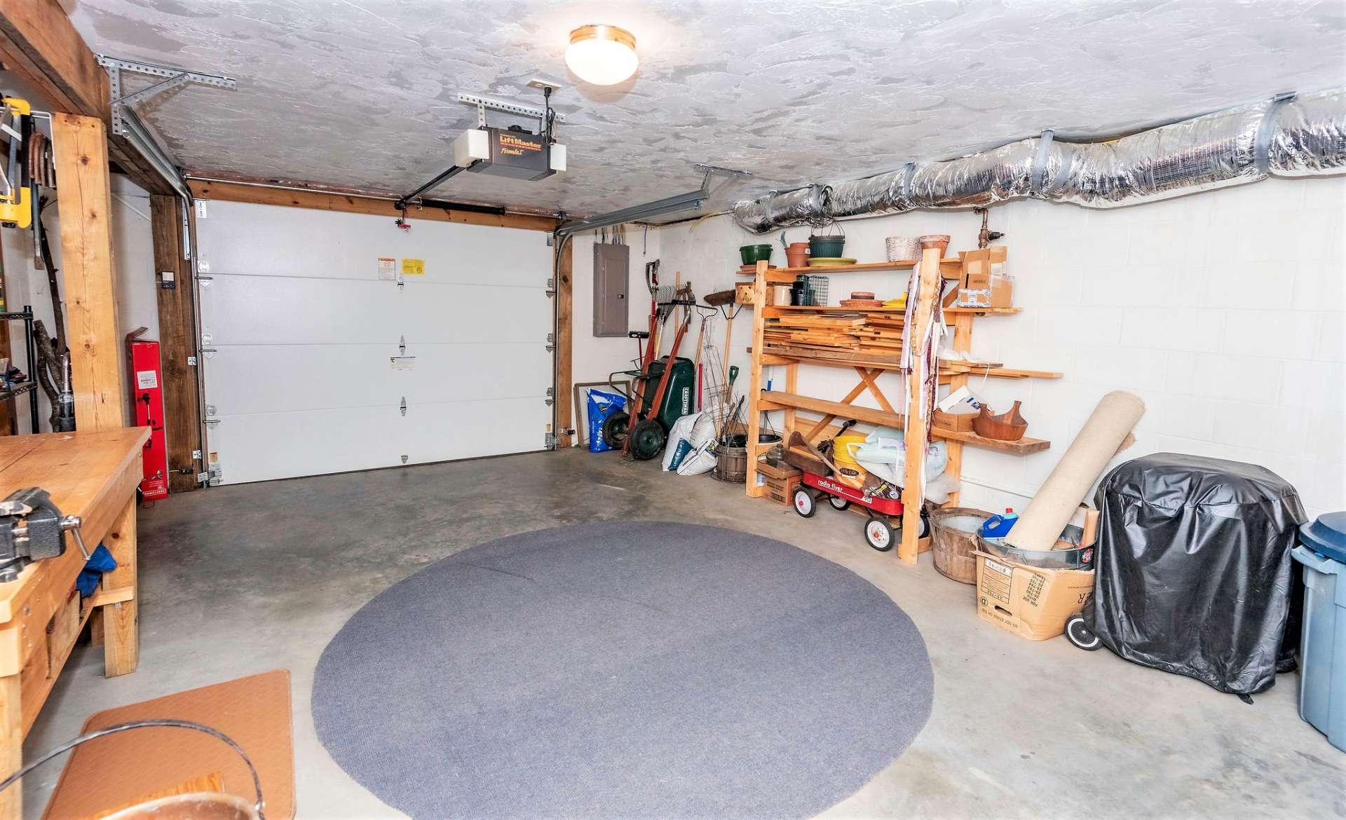 This oversized one car garage is also ideal for storing bikes, kayaks and other outdoor toys.