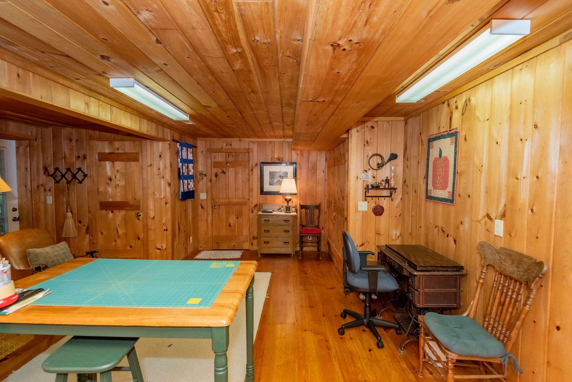 Lower level's bonus room is ideal for craft area, game room and extra sleeping area with easy access to lower deck.