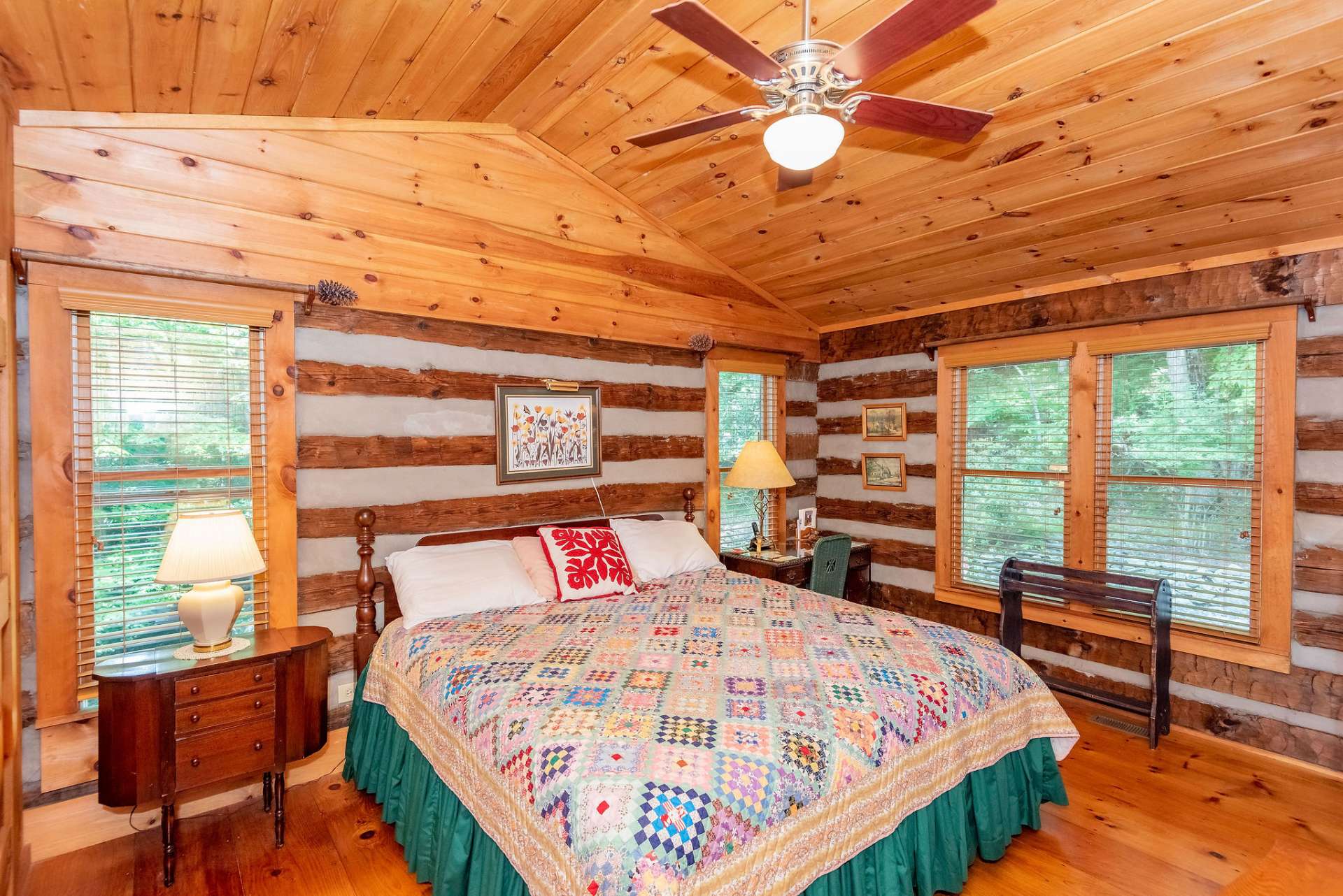 Master bedroom has plenty of windows to bring in the morning sunshine.