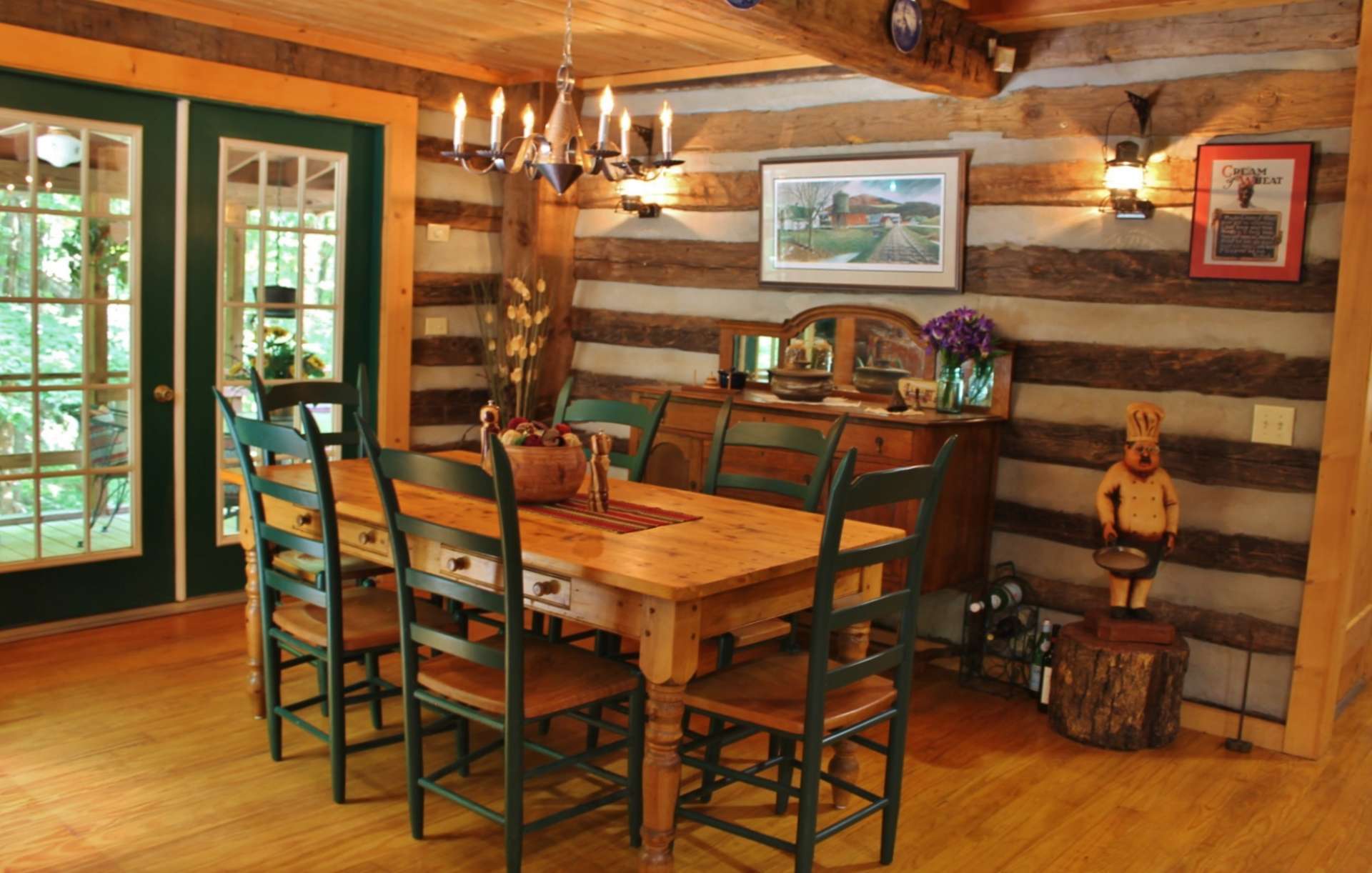 Enjoy family meals in the dining area which also opens to covered screened porch.