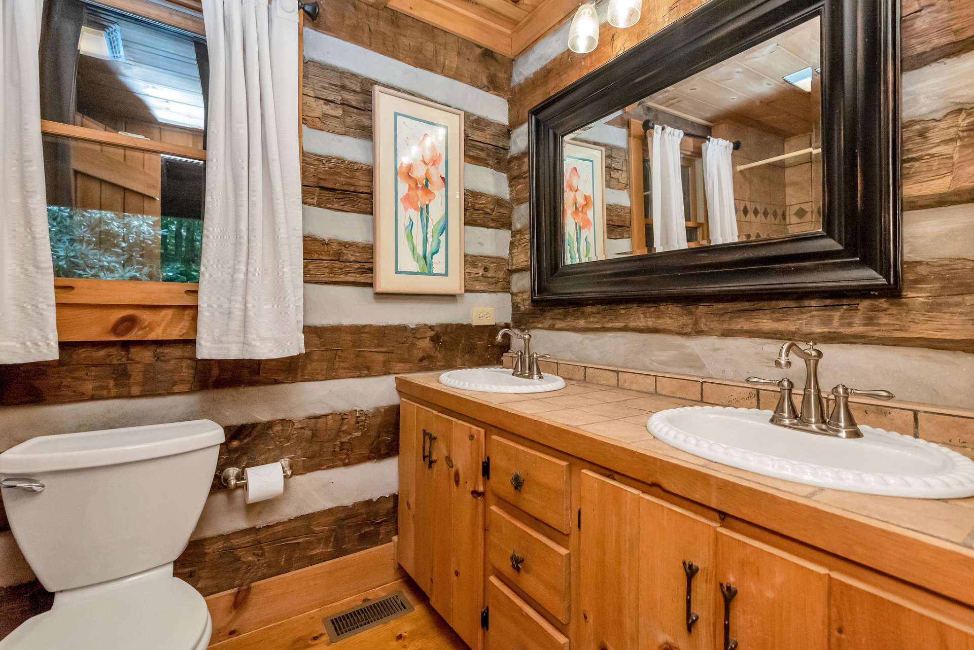 Primary bath features double sinks.