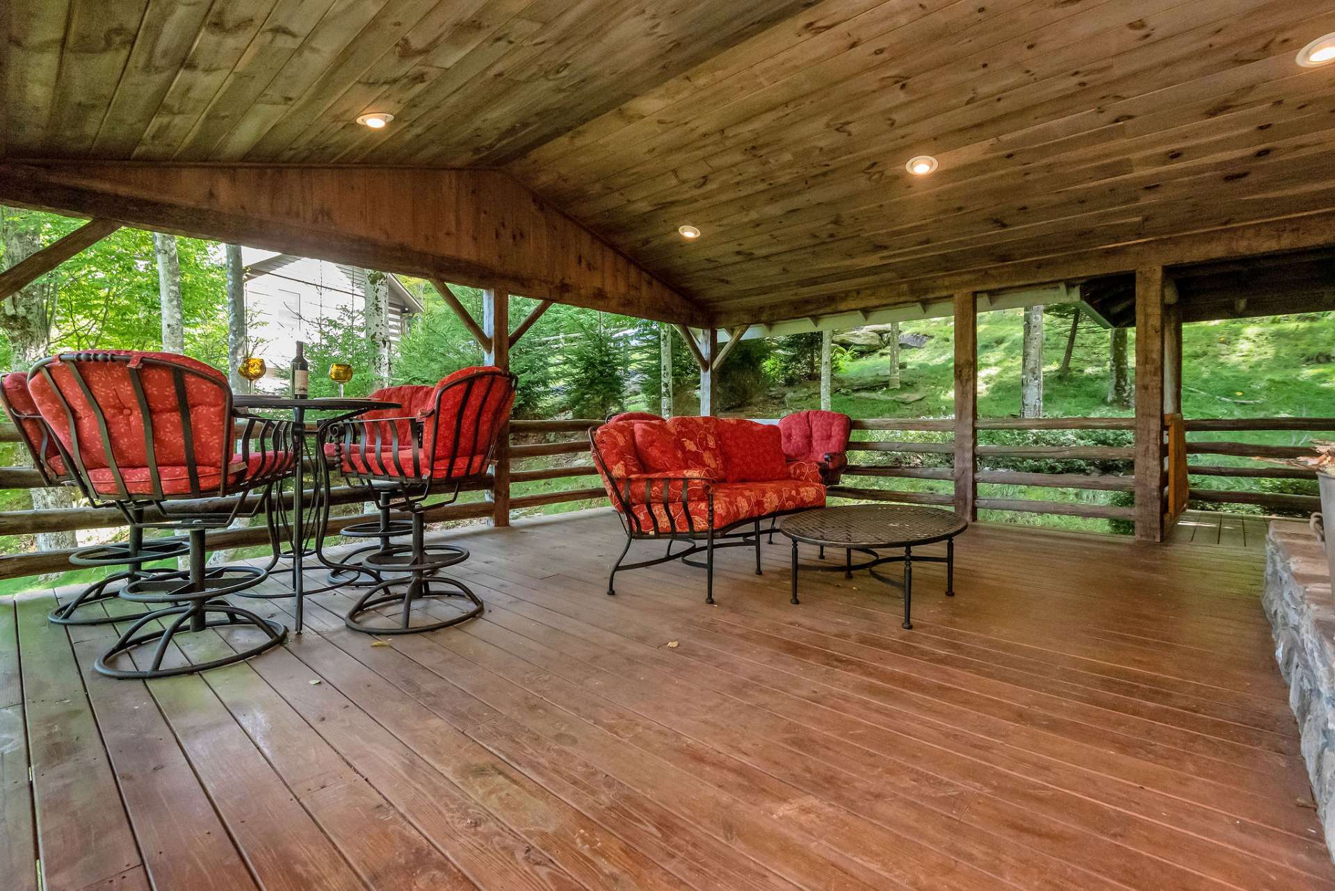 This home has 4 main level exterior doors for easy flow and party guests can mingle around and enjoy all of your mountain lodge.