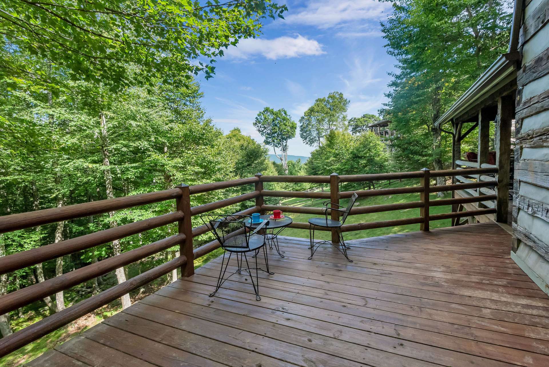 The best part of waking up is sitting on your back deck admiring the views.