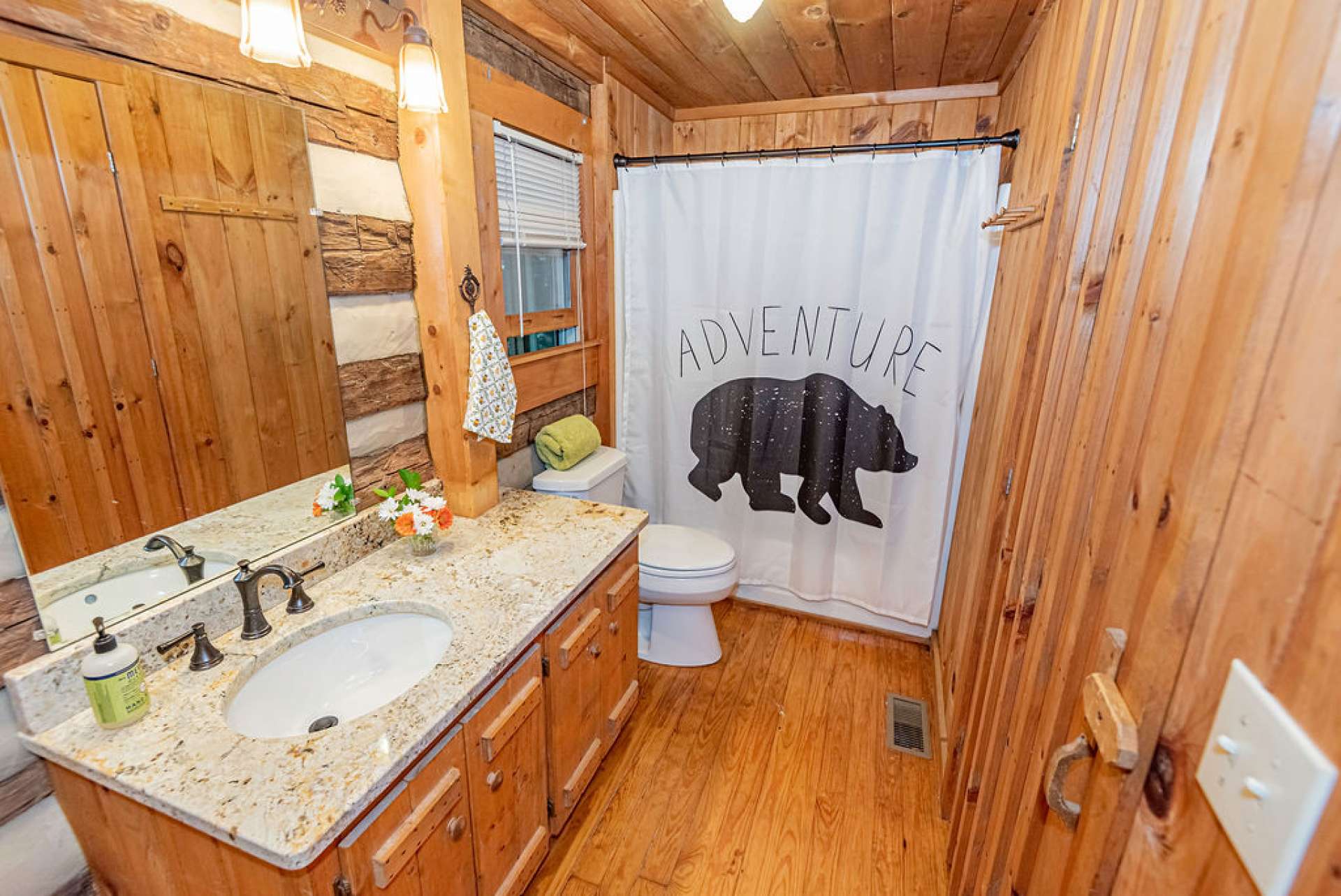 Master bath with laundry area.