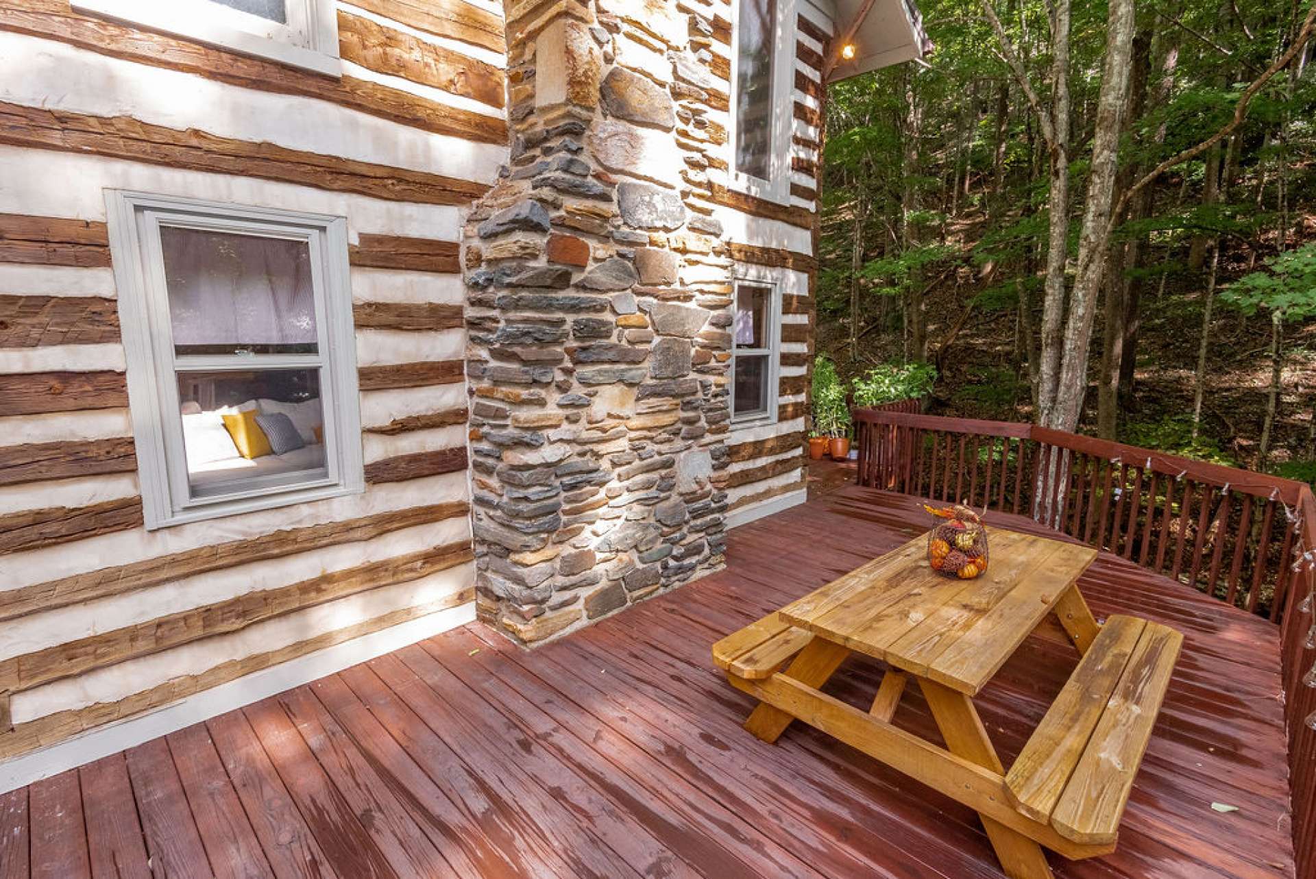 The outdoor wrap around deck space is great for entertaining and enjoying the fresh mountain air.