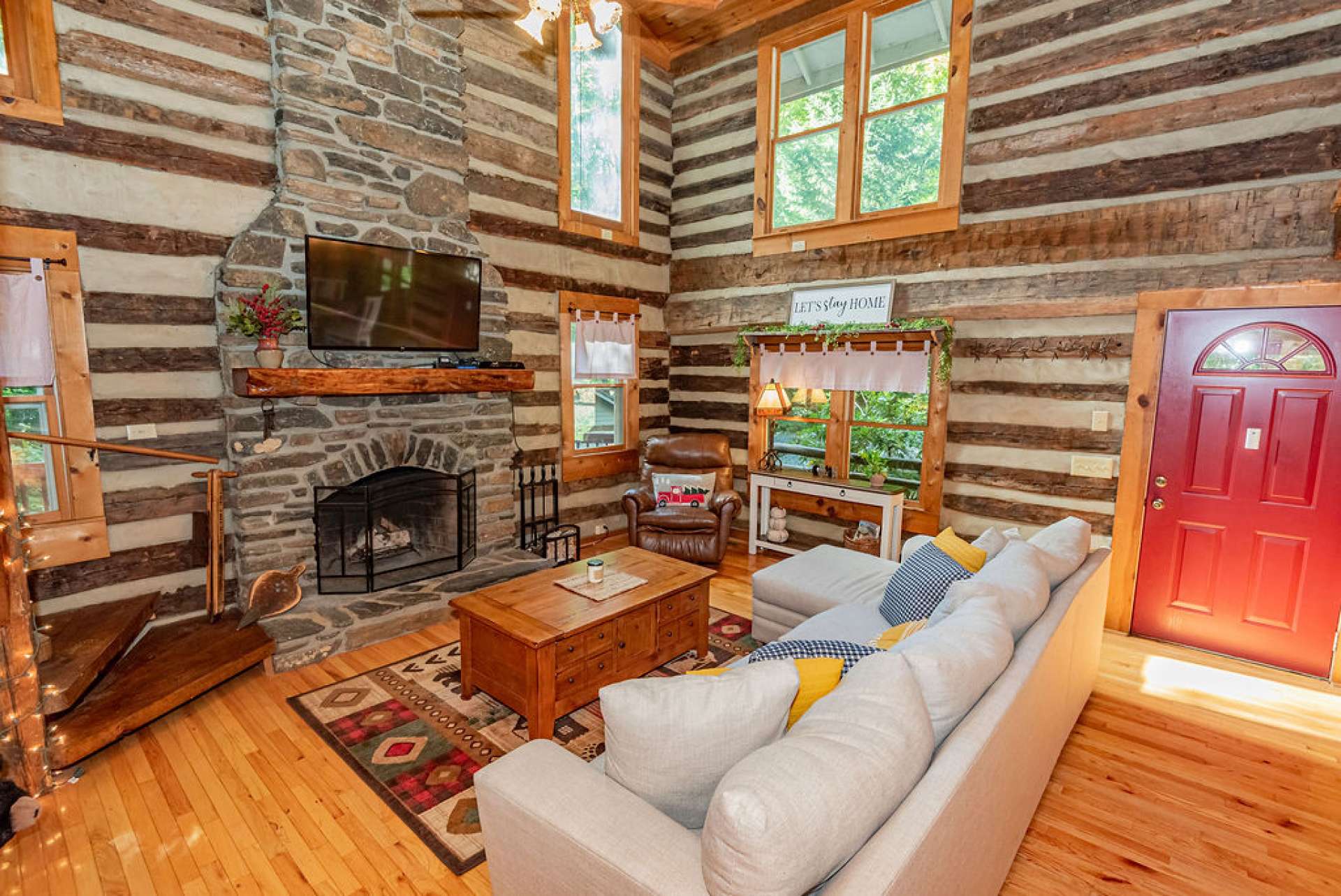 Spend your evenings in front of this massive fireplace with a crackling fire while enjoying conversations with your family on cool winter evenings.
