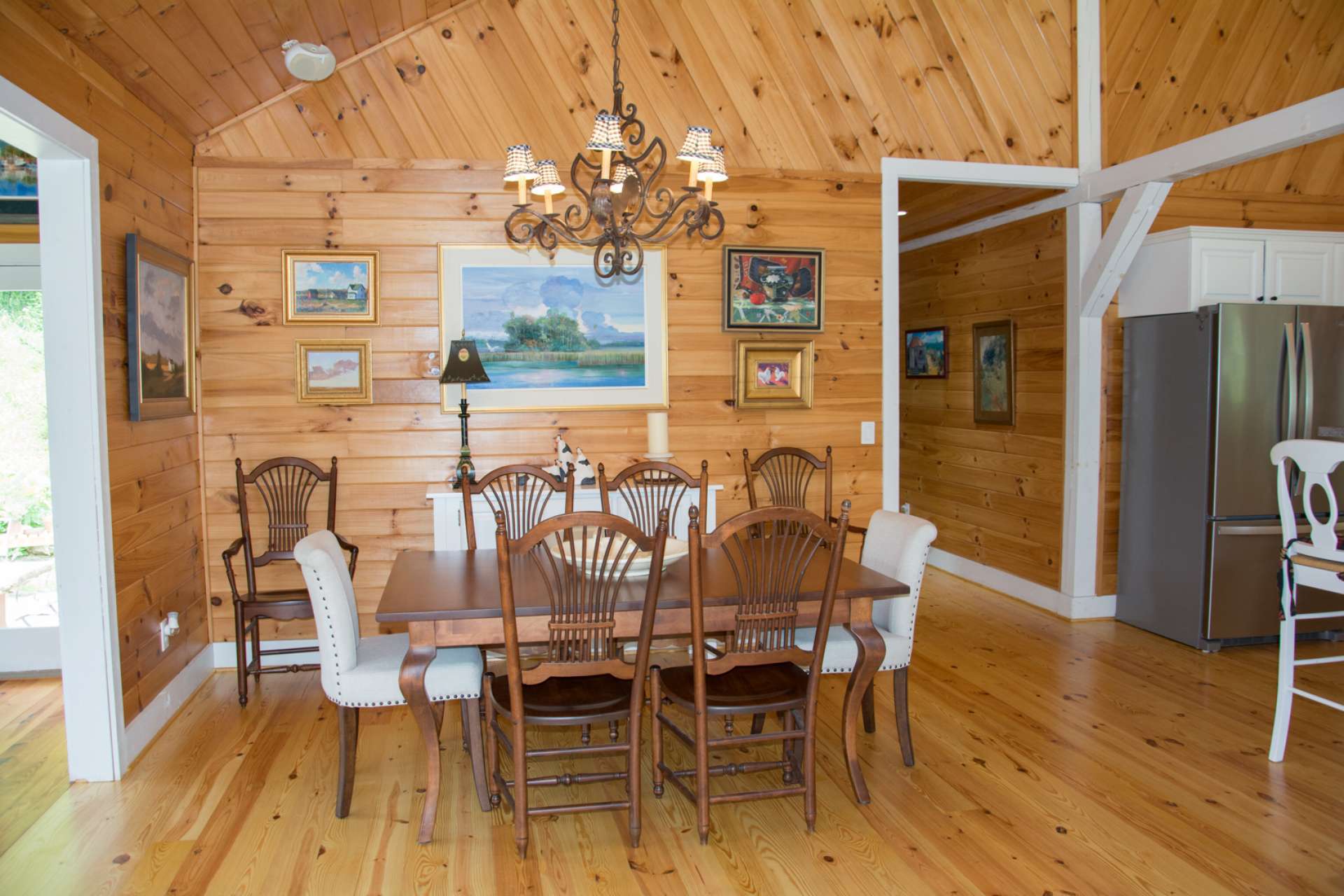 The formal dining area offers a nice area that is large enough for entertaining and special occasions while still cozy for a candlelight dinner for two.