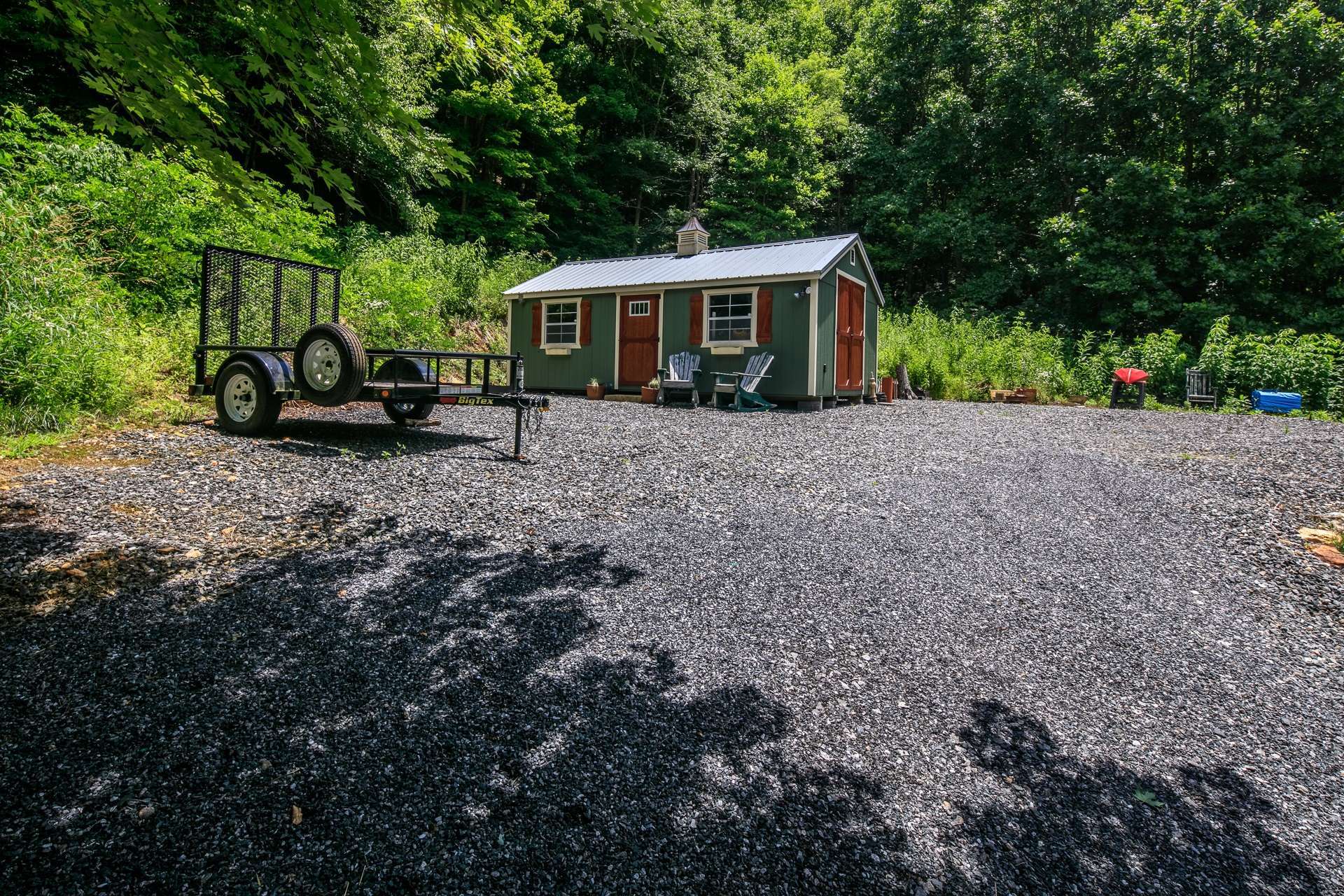 A 14' x 24' workshop is perfect for the handyman and also offers lots of storage space.