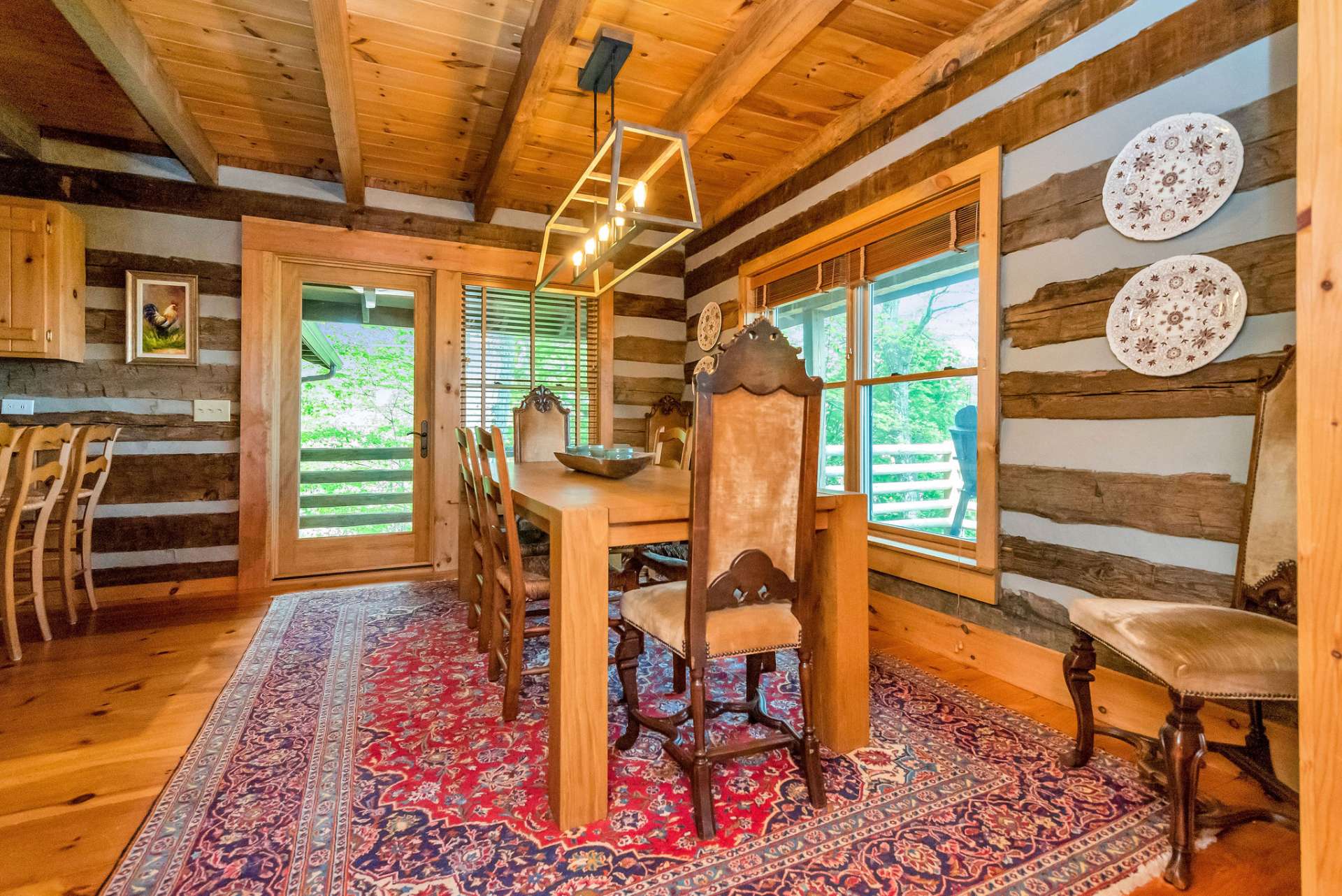 Dining area provides access to both the covered porch and the rear deck if you prefer to dine outdoors.