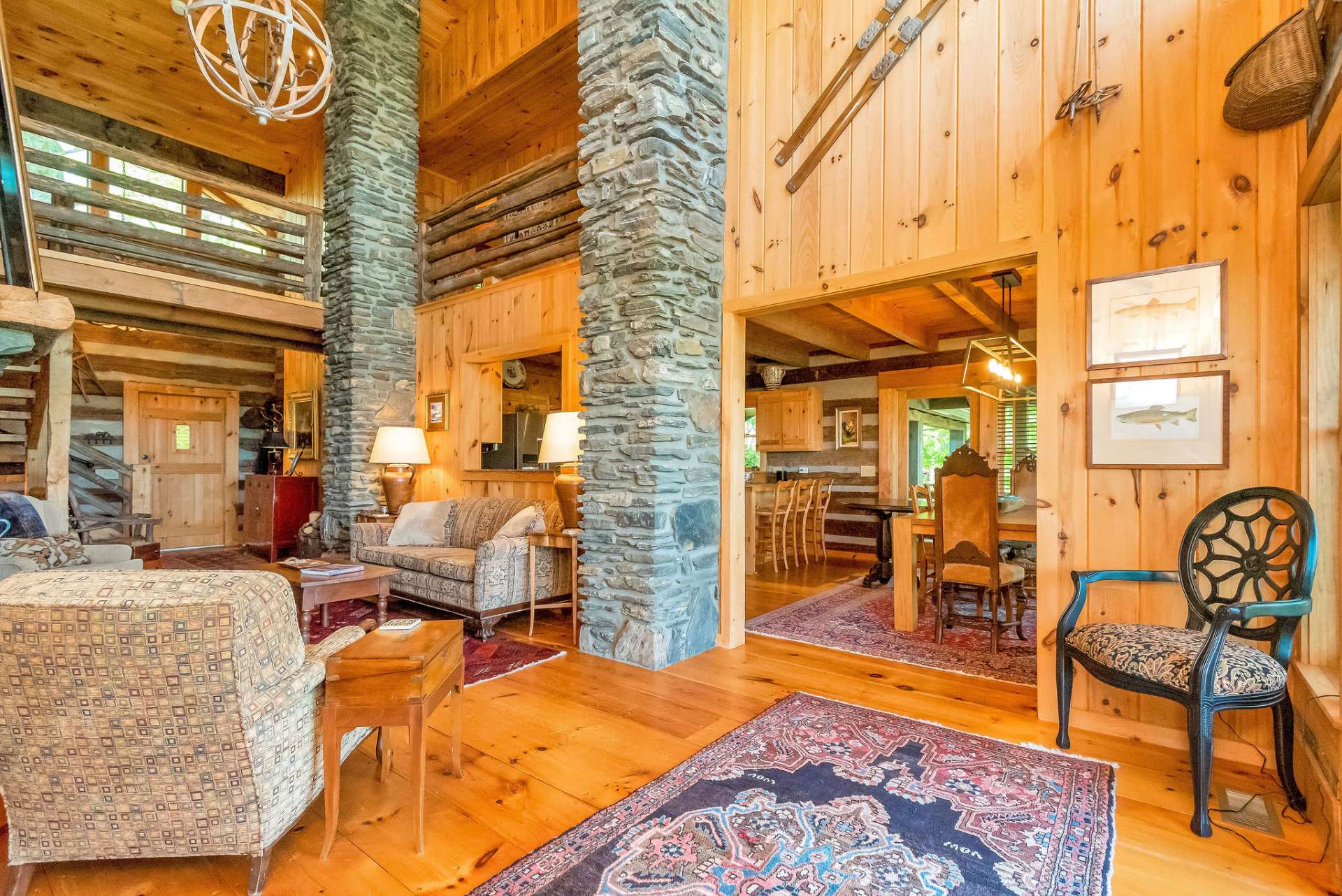 Living area opens to spacious dining area and kitchen.