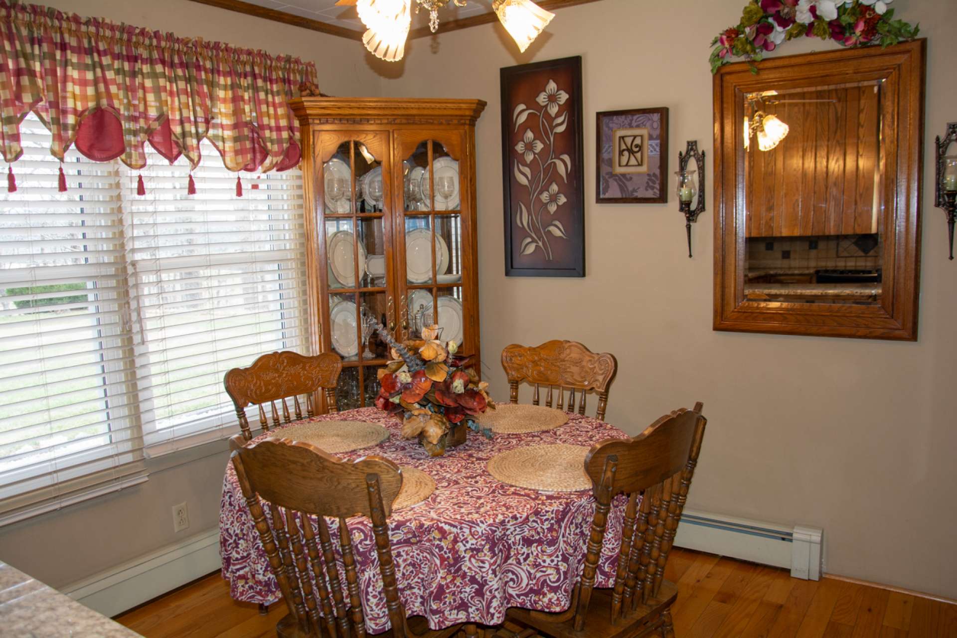 Kitchen is open to dining area.