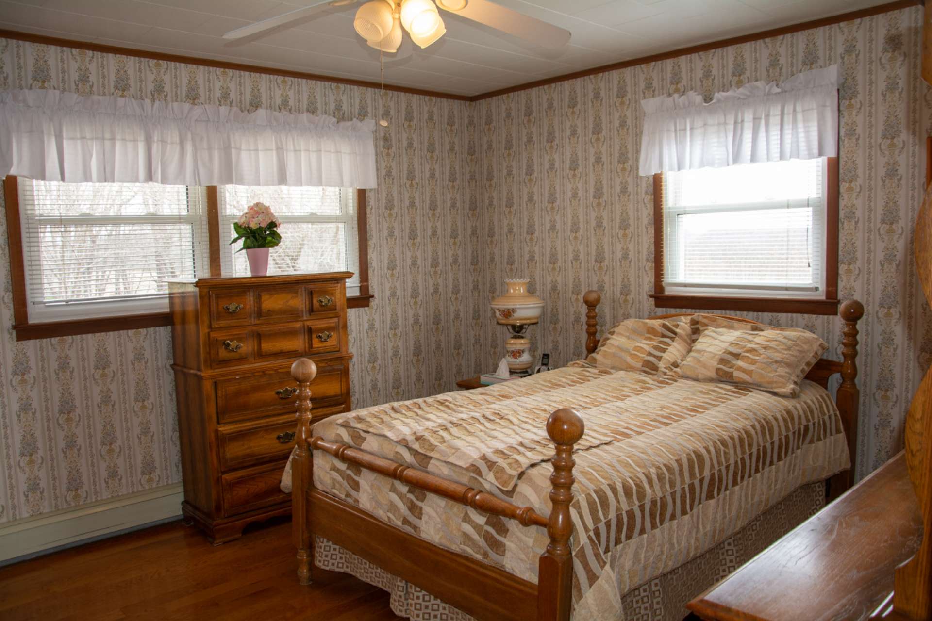 Master bedroom is located on the back of the house.