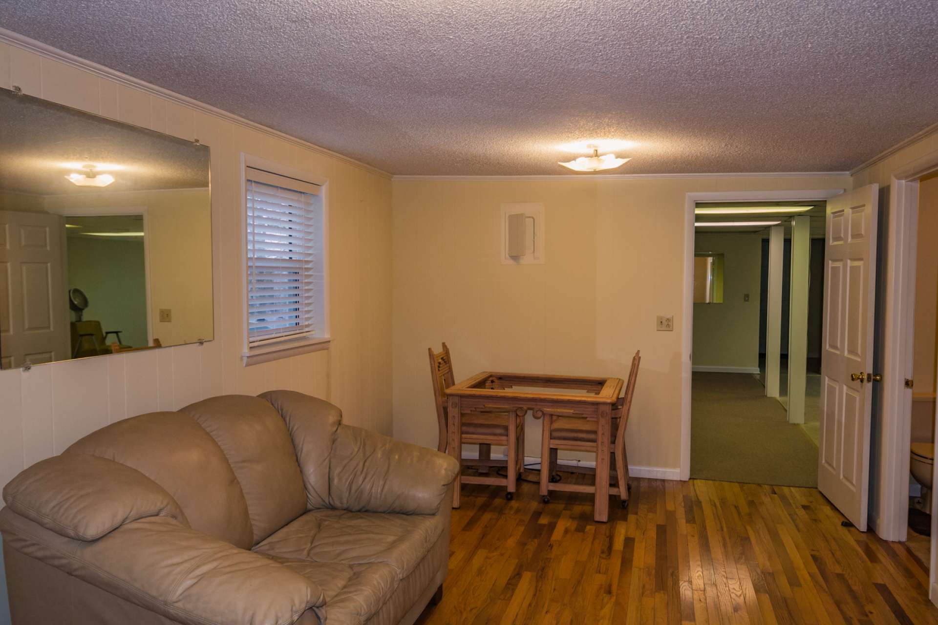 Previously a beauty shop, there is an area set up for beautician workspace.  This home would be perfect for someone looking for  a home based business.