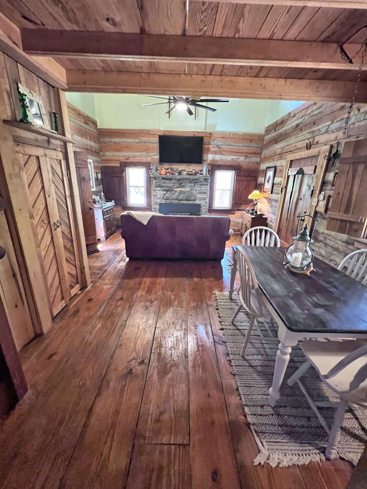 View from kitchen into the living/dining area