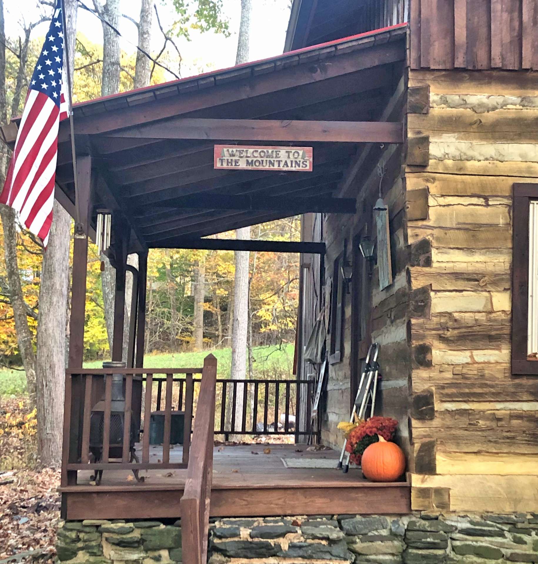 Back porch decked out for fall in the high country