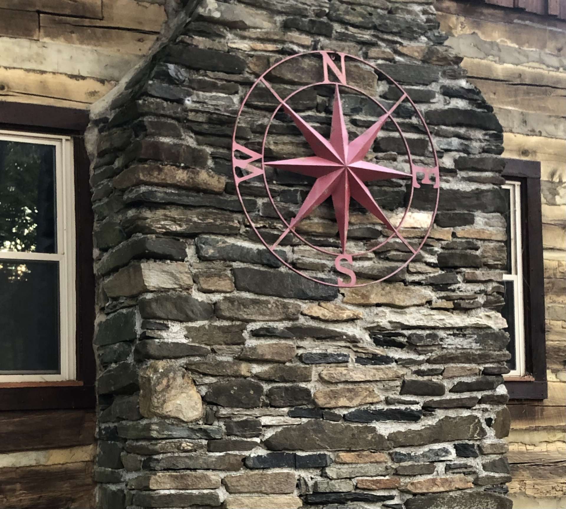 Vintage stone chimney-looks like the stone was taken from the property