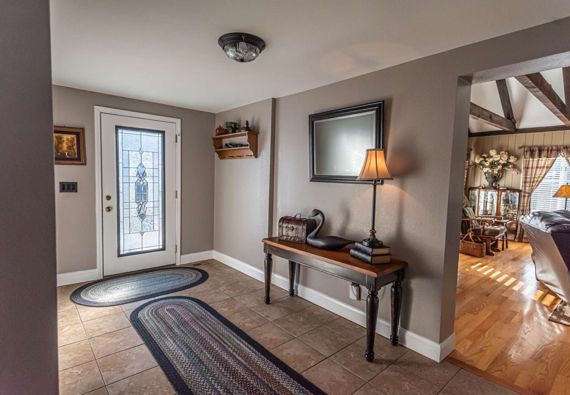 A foyer welcomes you inside to enjoy comfortable mountain living along with a totally renovated floor plan.