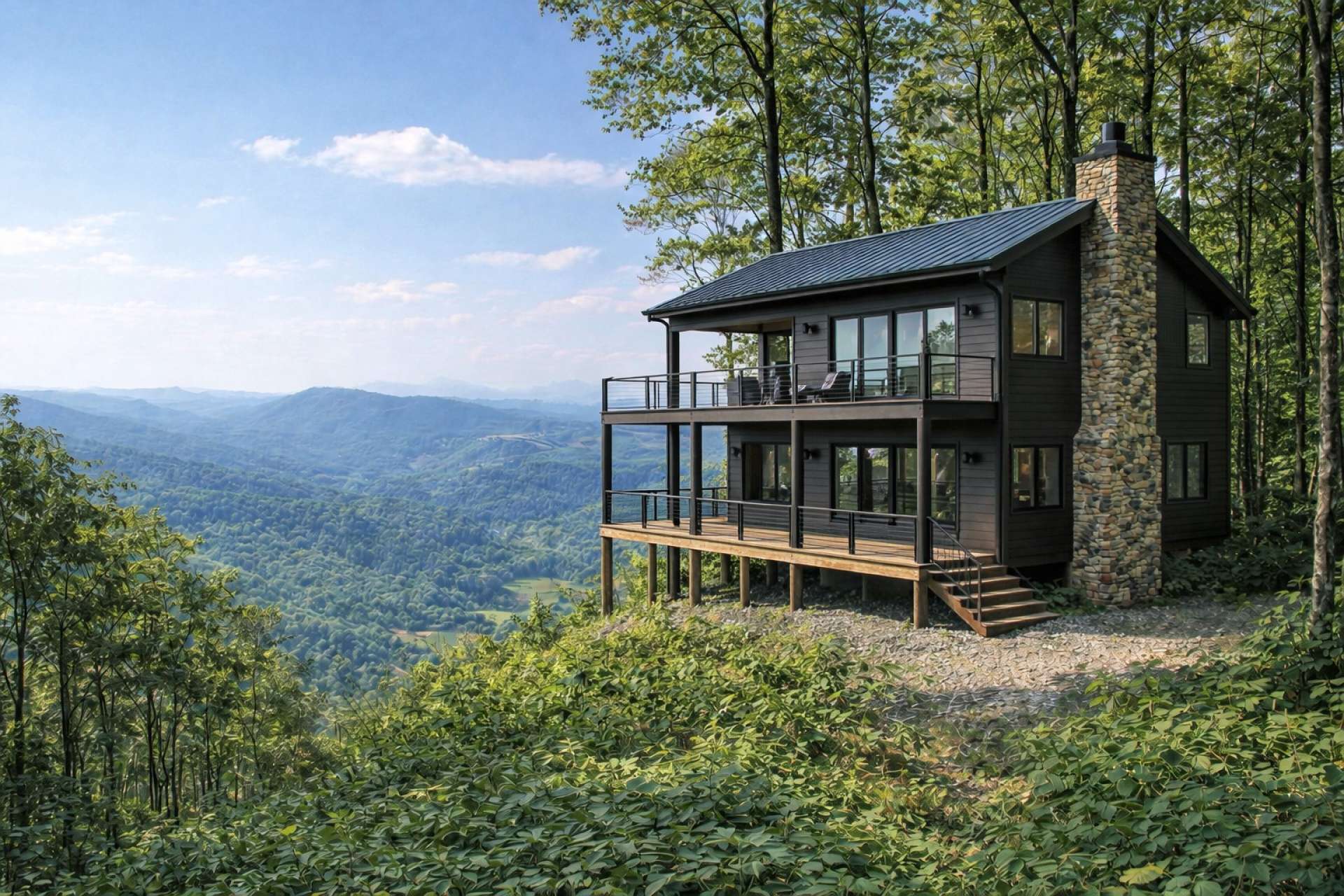 This virtual-generated gives you an idea of what a mountain home may look like on this homesite.